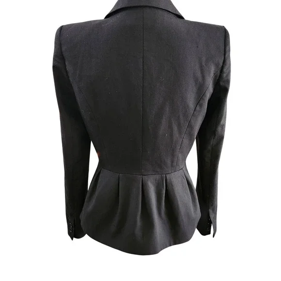 Alice Olivia Black Fitted Peplum Blazer Jacket NO SIZE TAG - Picture 8 of 12